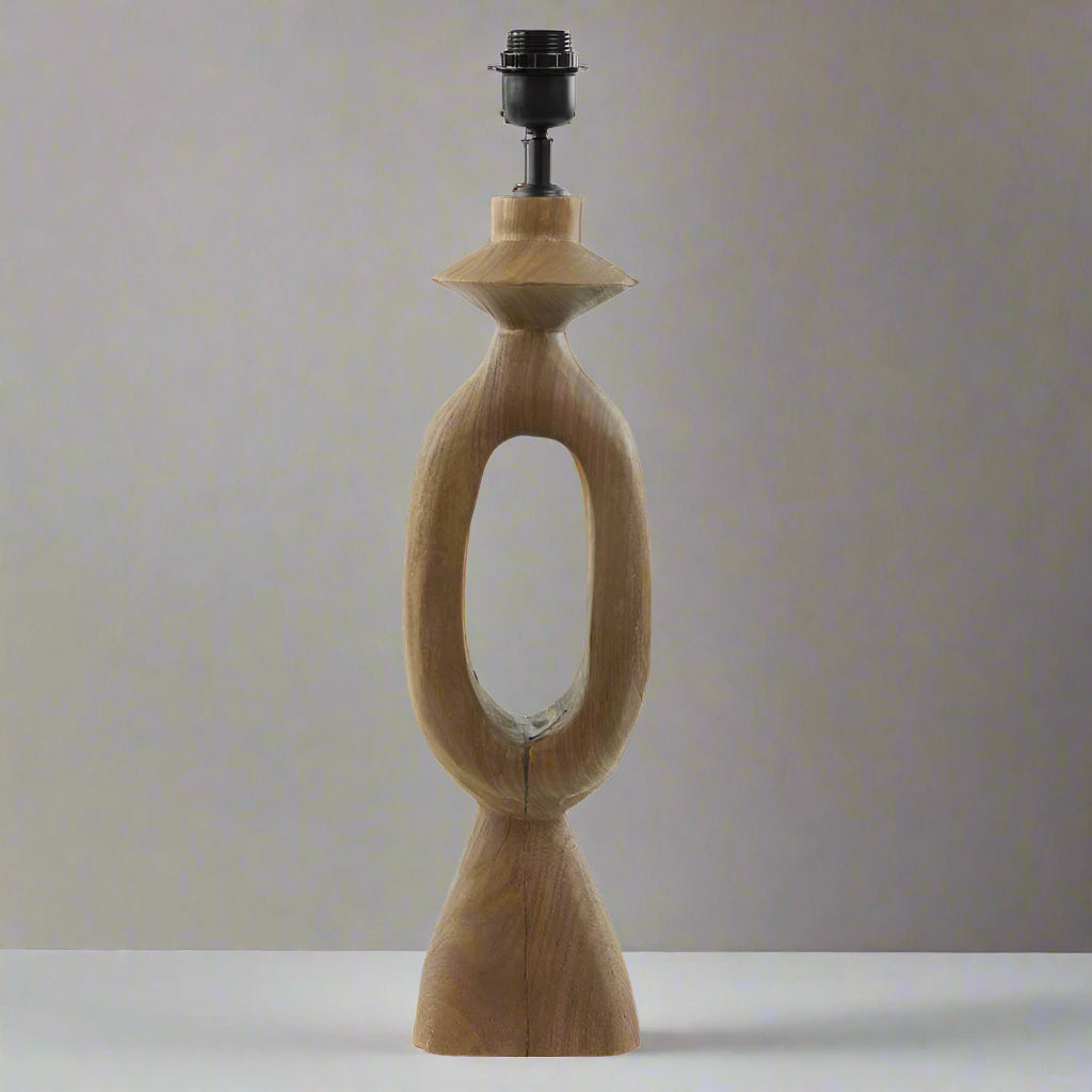 Modern Matt Brown Wooden Lamp Base - 7039264 - Uneeka